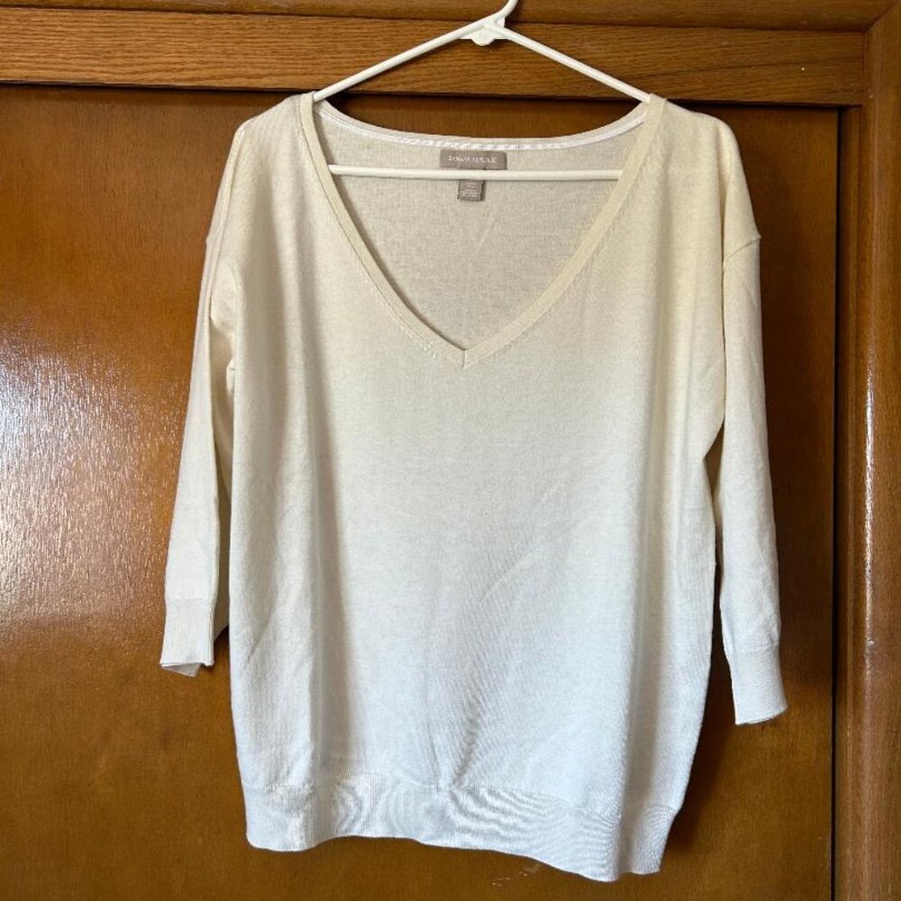 Banana Republic Cream Silk Blend Sweater Large